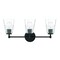 Designers Fountain Ingo 24in 3-Light Matte Black Modern Indoor Vanity Light with Clear Ribbed Glass Shade D230M-3B-MB - alternate 1